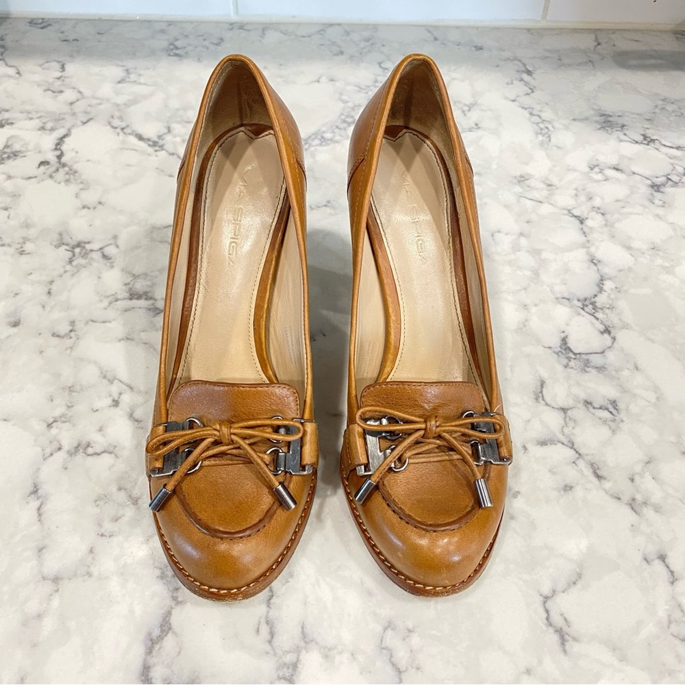 Via Spiga Leather Loafer Pumps